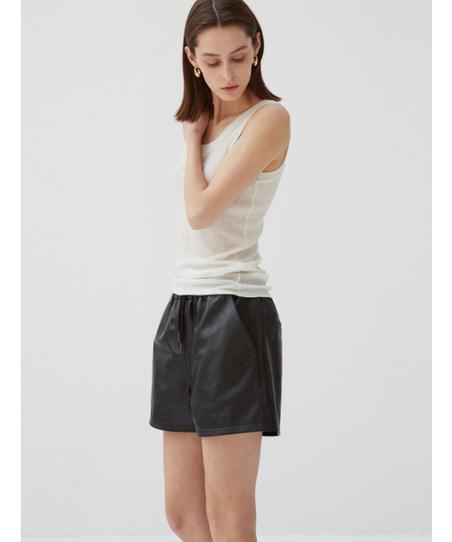 VERDEMAR（ベルデマール）の「Italian nappa Lambskin Banding Shorts（その他パンツ・レディース・その他・FREE）」の2枚目の写真