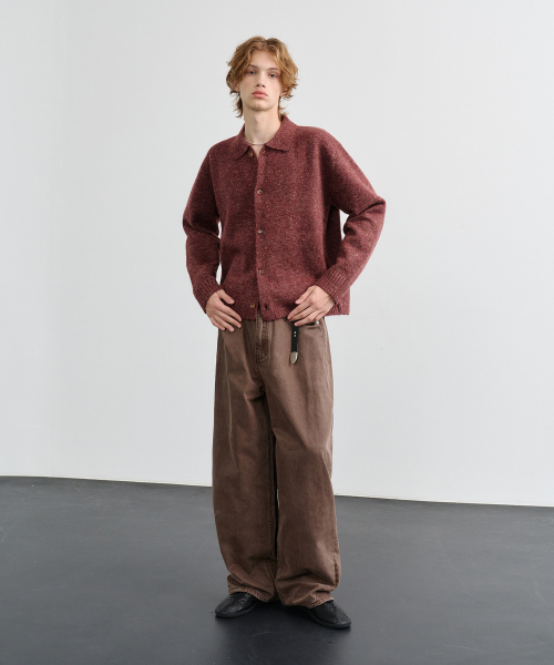 NOUN(ノウン)の「nep yarn collar cardigan (wine)(カーディガン/ボレロ・メンズ・その他・1/2)」の6枚目の写真