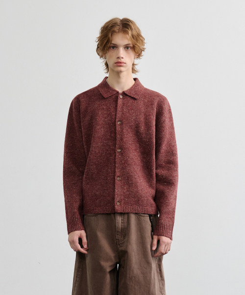 NOUN(ノウン)の「nep yarn collar cardigan (wine)(カーディガン/ボレロ・メンズ・その他・1/2)」の7枚目の写真
