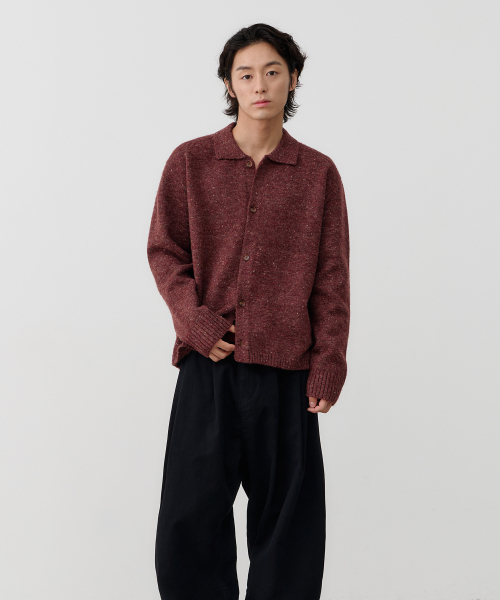 NOUN(ノウン)の「nep yarn collar cardigan (wine)(カーディガン/ボレロ・メンズ・その他・1/2)」の9枚目の写真