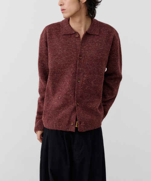 NOUN(ノウン)の「nep yarn collar cardigan (wine)(カーディガン/ボレロ・メンズ・その他・1/2)」の10枚目の写真