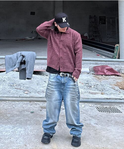NOUN(ノウン)の「nep yarn collar cardigan (wine)(カーディガン/ボレロ・メンズ・その他・1/2)」の4枚目の写真