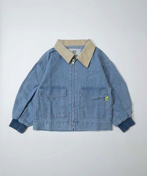MAKE YOUR DAY（メイクユアデイ）の「ジップアップデニムブルゾン■150.160cm（デニムジャケット・キッズ・サックスブルー/ネイビー・150/160）」の2枚目の写真