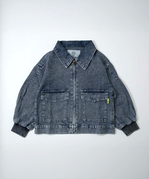 MAKE YOUR DAY（メイクユアデイ）の「ジップアップデニムブルゾン■150.160cm（デニムジャケット・キッズ・サックスブルー/ネイビー・150/160）」の3枚目の写真