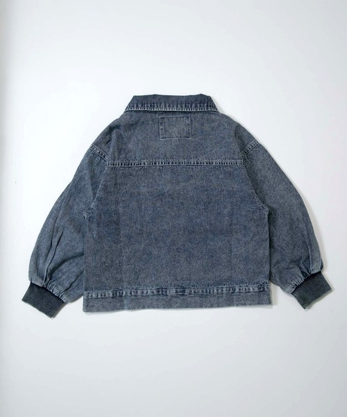 MAKE YOUR DAY（メイクユアデイ）の「ジップアップデニムブルゾン■150.160cm（デニムジャケット・キッズ・サックスブルー/ネイビー・150/160）」の4枚目の写真