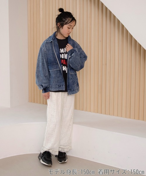 MAKE YOUR DAY（メイクユアデイ）の「ジップアップデニムブルゾン■150.160cm（デニムジャケット・キッズ・サックスブルー/ネイビー・150/160）」の13枚目の写真