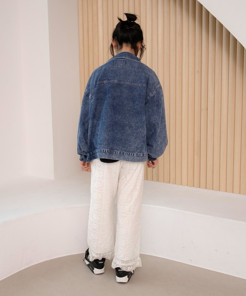 MAKE YOUR DAY（メイクユアデイ）の「ジップアップデニムブルゾン■150.160cm（デニムジャケット・キッズ・サックスブルー/ネイビー・150/160）」の14枚目の写真