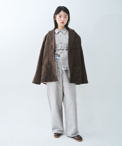 common gull products.(コモンガルプロダクツ)の「駅の吐息図をパジャマパンツに閉じこめる(シャツ/ブラウス・レディース・ネイビー/ブルー系/グレー系・SMALL/MEDIUM/LARGE)」の4枚目の写真