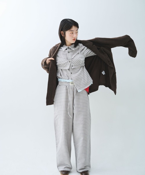 common gull products.(コモンガルプロダクツ)の「駅の吐息図をパジャマパンツに閉じこめる(シャツ/ブラウス・レディース・ネイビー/ブルー系/グレー系・SMALL/MEDIUM/LARGE)」の5枚目の写真