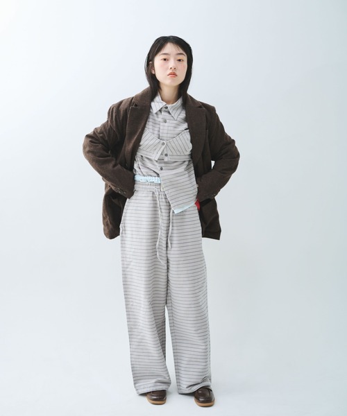 common gull products.(コモンガルプロダクツ)の「駅の吐息図をパジャマパンツに閉じこめる(シャツ/ブラウス・レディース・ネイビー/ブルー系/グレー系・SMALL/MEDIUM/LARGE)」の6枚目の写真