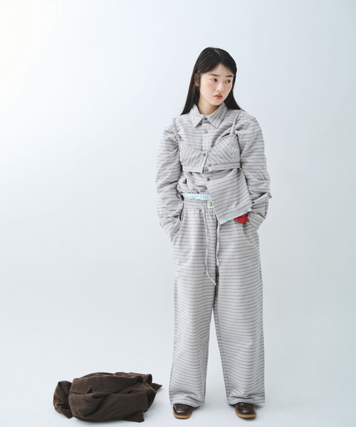 common gull products.(コモンガルプロダクツ)の「駅の吐息図をパジャマパンツに閉じこめる(シャツ/ブラウス・レディース・ネイビー/ブルー系/グレー系・SMALL/MEDIUM/LARGE)」の7枚目の写真