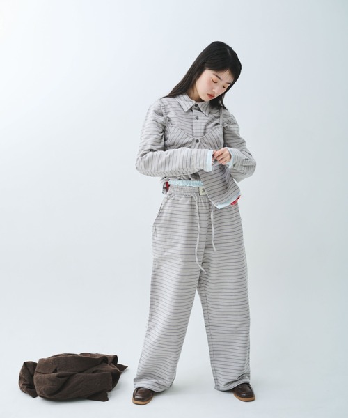 common gull products.(コモンガルプロダクツ)の「駅の吐息図をパジャマパンツに閉じこめる(シャツ/ブラウス・レディース・ネイビー/ブルー系/グレー系・SMALL/MEDIUM/LARGE)」の8枚目の写真