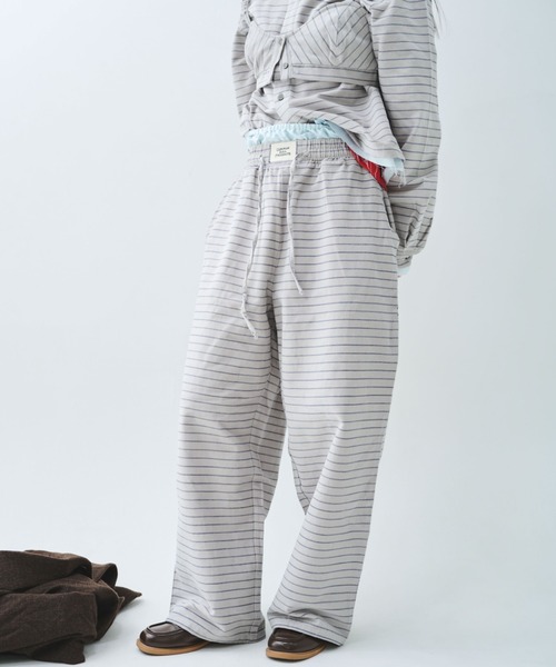 common gull products.(コモンガルプロダクツ)の「駅の吐息図をパジャマパンツに閉じこめる(シャツ/ブラウス・レディース・ネイビー/ブルー系/グレー系・SMALL/MEDIUM/LARGE)」の11枚目の写真