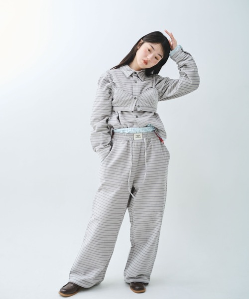 common gull products.(コモンガルプロダクツ)の「駅の吐息図をパジャマパンツに閉じこめる(シャツ/ブラウス・レディース・ネイビー/ブルー系/グレー系・SMALL/MEDIUM/LARGE)」の14枚目の写真