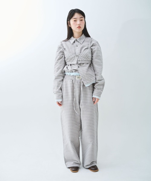 common gull products.(コモンガルプロダクツ)の「駅の吐息図をパジャマパンツに閉じこめる(シャツ/ブラウス・レディース・ネイビー/ブルー系/グレー系・SMALL/MEDIUM/LARGE)」の15枚目の写真