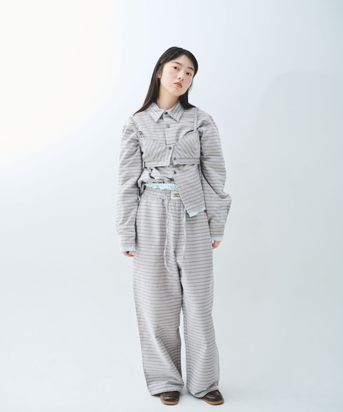 common gull products.(コモンガルプロダクツ)の「駅の吐息図をパジャマパンツに閉じこめる(シャツ/ブラウス・レディース・ネイビー/ブルー系/グレー系・SMALL/MEDIUM/LARGE)」の17枚目の写真