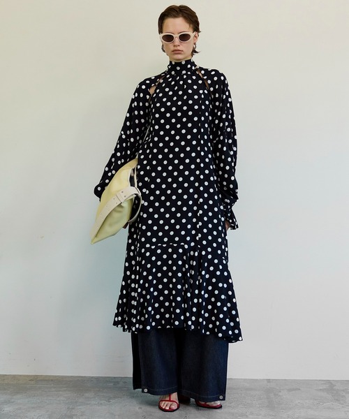 2WAY Sleeve Dot One-Piece/2WAYスリーブドットワンピース（ワンピース