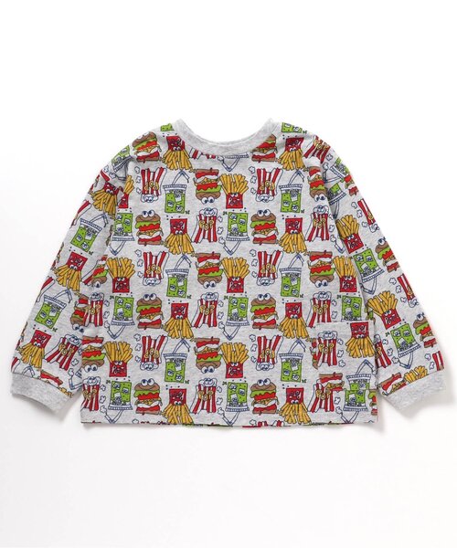 BREEZE(ブリーズ)の「【26春】DAISUKI総柄ロンT(Tシャツ/カットソー・キッズ・グレー/オフホワイト/レインボー/ライム/オレンジ/ベージュ・100/90/140/120/110/130/80)」の3枚目の写真