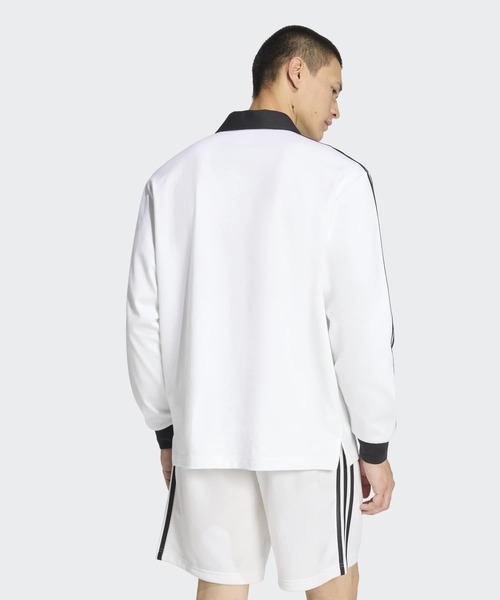 adidas（アディダス）の「スリーストライプス ラグビー 長袖ポロ / アディダスオリジナルス adidas Originals（ポロシャツ・メンズ・ホワイト/ブラック/ブルー・X-LARGE/MEDIUM/LARGE/XX-LARGE/X-SMALL/SMALL/3XL）」の4枚目の写真