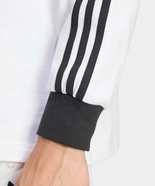 adidas（アディダス）の「スリーストライプス ラグビー 長袖ポロ / アディダスオリジナルス adidas Originals（ポロシャツ・メンズ・ホワイト/ブラック/ブルー・X-LARGE/MEDIUM/LARGE/XX-LARGE/X-SMALL/SMALL/3XL）」の6枚目の写真