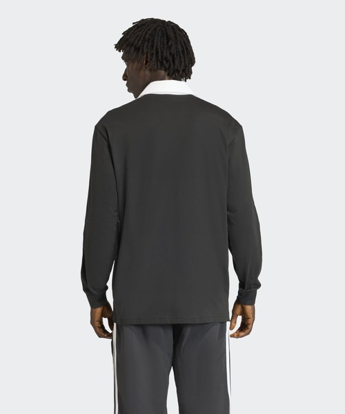 adidas（アディダス）の「スリーストライプス ラグビー 長袖ポロ / アディダスオリジナルス adidas Originals（ポロシャツ・メンズ・ホワイト/ブラック/ブルー・X-LARGE/MEDIUM/LARGE/XX-LARGE/X-SMALL/SMALL/3XL）」の8枚目の写真