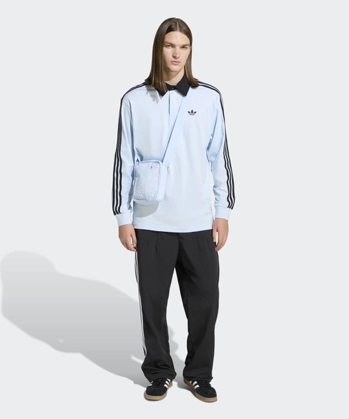 adidas（アディダス）の「スリーストライプス ラグビー 長袖ポロ / アディダスオリジナルス adidas Originals（ポロシャツ・メンズ・ホワイト/ブラック/ブルー・X-LARGE/MEDIUM/LARGE/XX-LARGE/X-SMALL/SMALL/3XL）」の13枚目の写真