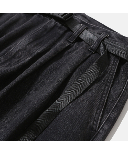 MOIF（モイフ）の「[AW25] WIDE BELTED DENIM PANTS / WASHED BLACK（デニムパンツ・メンズ・その他・2(M)/3(L)/1(S)）」の7枚目の写真