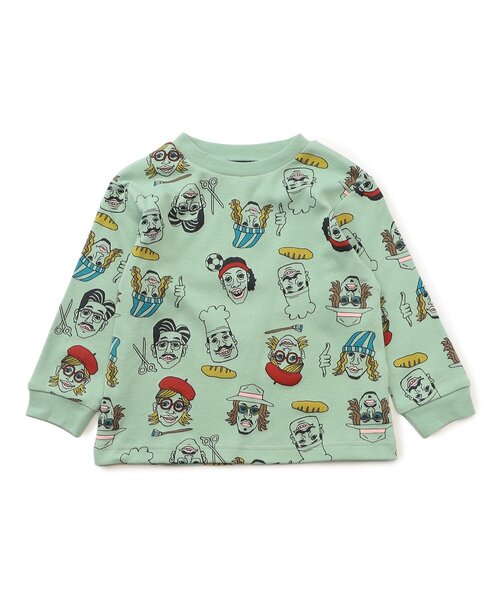 Ampersand(アンパサンド)の「いい顔柄パジャマ(ルームウェア/パジャマ・キッズ・オレンジ/ミント・140/130/120/110/100/90/80)」の3枚目の写真