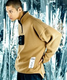 COME（シーオーエムイー）の「[UNISEX] “SECURITY” Cyclist Half-Zip Pullover (Brown)（スウェット）」