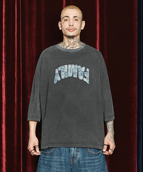 OPUS 0012(オーパス0012)の「Op. 07 DENIM PATCHED T-SHIRT WASHED BLACK(Tシャツ/カットソー・メンズ・その他・SMALL/MEDIUM/LARGE)」の1枚目の写真