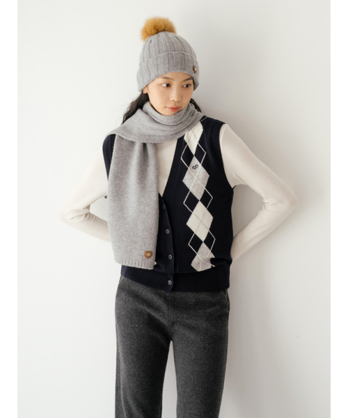 NITINA（ニティナ）の「カシミヤブレンドアーガイルベスト D/NY（ニット/セーター・レディース・ダークネイビー・SMALL/MEDIUM）」の2枚目の写真