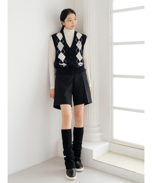 NITINA（ニティナ）の「カシミヤブレンドアーガイルベスト D/NY（ニット/セーター・レディース・ダークネイビー・SMALL/MEDIUM）」の6枚目の写真