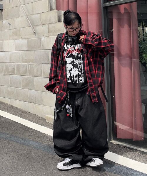 PSSHOPPER（ピーエスショッパ）の「オーバーフィットダメージウォッシングチェックシャツ[赤]（シャツ/ブラウス・メンズ・その他・LARGE/X-LARGE）」の15枚目の写真