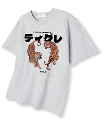 ツータイガー オーバーサイズ 半袖Tシャツ ライトグレー