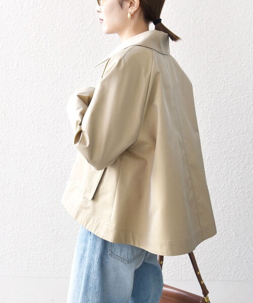 【新品】SHIPS any シャンブレー Aライン フレア ショート コート 予約》SHIPS any:〈手洗い可能〉シャンブレー Aライン フレア ショート