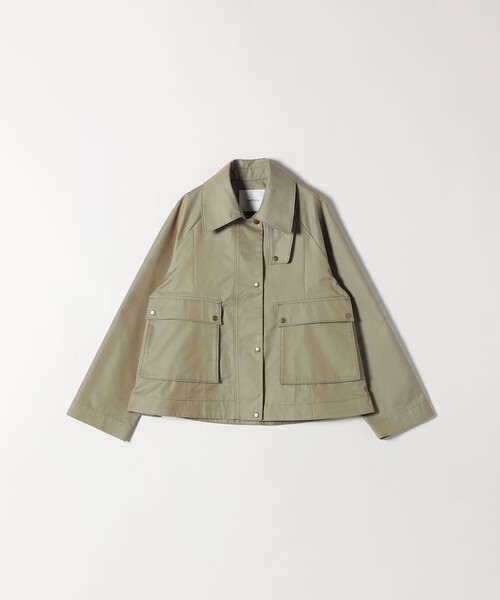 SHIPS any シャンブレー Aライン フレア ショート コート SHIPS any:〈手洗い可能〉シャンブレー Aライン フレア ショート