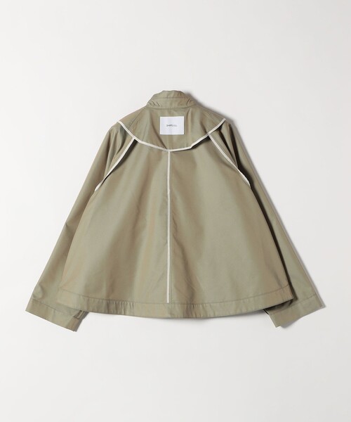 SHIPS any シャンブレー Aライン フレア ショート コート セール】SHIPS any:〈手洗い可能〉シャンブレー Aライン フレア