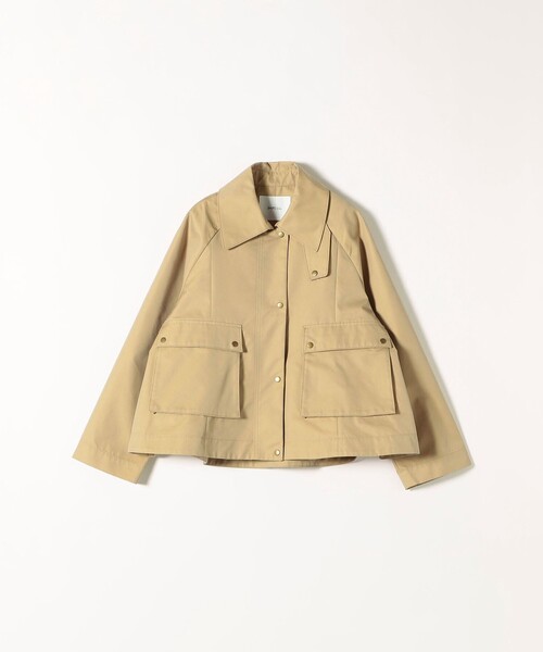 SHIPS any シャンブレー Aライン フレア ショート コート セール】SHIPS any:〈手洗い可能〉シャンブレー Aライン フレア