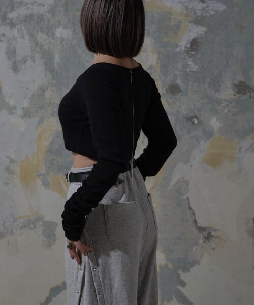 Mavie..7（メヴィセットゥ）の「【Mavie..7】カップ付インナーロンT（Tシャツ/カットソー・レディース・ブラック/オフホワイト・FREE）」の10枚目の写真