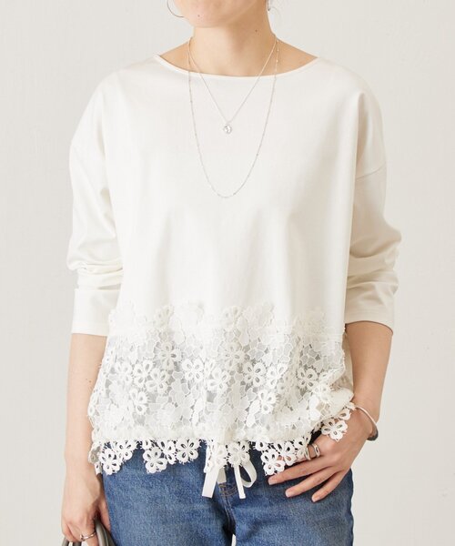 ビアズリー　裾レースカットソー 裾レースカットソー（Tシャツ/カットソー）｜BEARDSLEY（ビアズリー