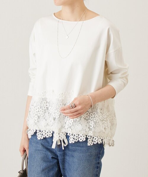 ビアズリー　裾レースカットソー 裾レースカットソー（Tシャツ/カットソー）｜BEARDSLEY（ビアズリー