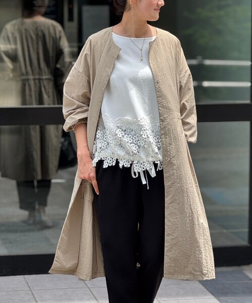 BEARDSLEY（ビアズリー）の「裾レースカットソー（Tシャツ/カットソー・レディース・アイボリー/ブラック・FREE）」の20枚目の写真