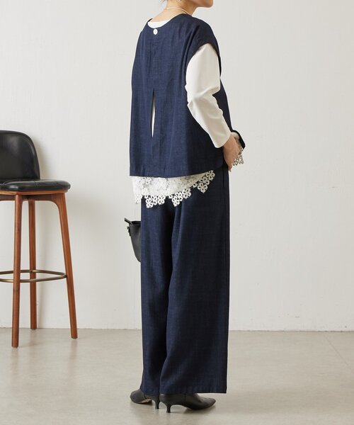 BEARDSLEY（ビアズリー）の「裾レースカットソー（Tシャツ/カットソー・レディース・アイボリー/ブラック・FREE）」の3枚目の写真