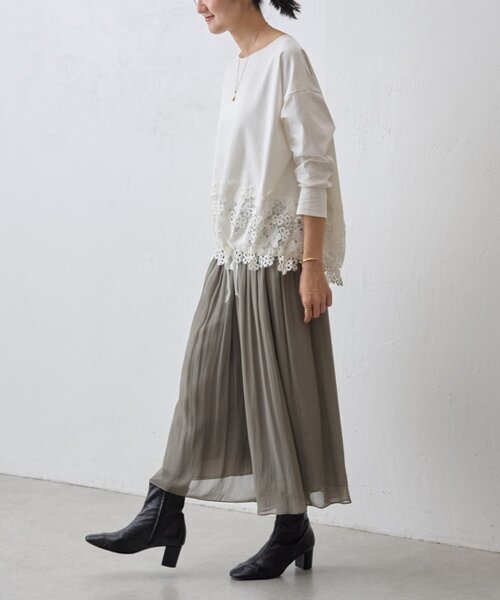 BEARDSLEY（ビアズリー）の「裾レースカットソー（Tシャツ/カットソー・レディース・アイボリー/ブラック・FREE）」の8枚目の写真