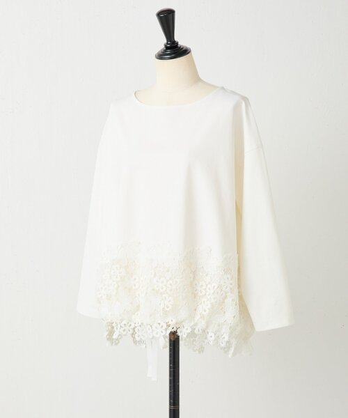 BEARDSLEY（ビアズリー）の「裾レースカットソー（Tシャツ/カットソー・レディース・アイボリー/ブラック・FREE）」の11枚目の写真