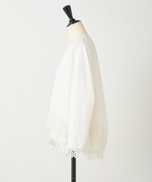 BEARDSLEY（ビアズリー）の「裾レースカットソー（Tシャツ/カットソー・レディース・アイボリー/ブラック・FREE）」の12枚目の写真