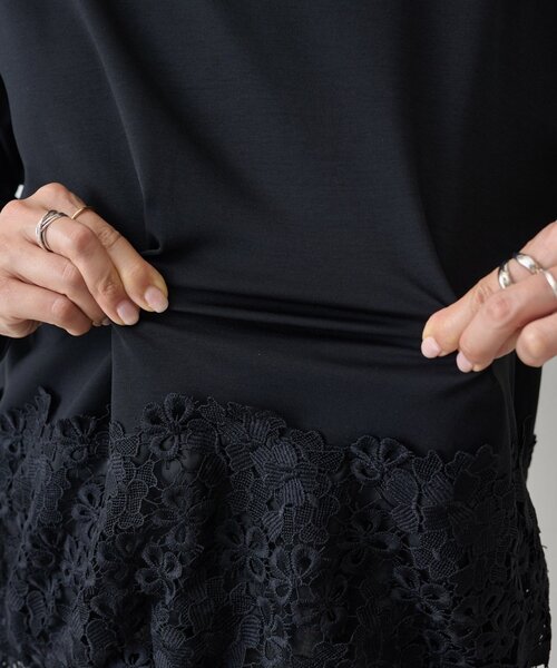 BEARDSLEY（ビアズリー）の「裾レースカットソー（Tシャツ/カットソー・レディース・アイボリー/ブラック・FREE）」の22枚目の写真