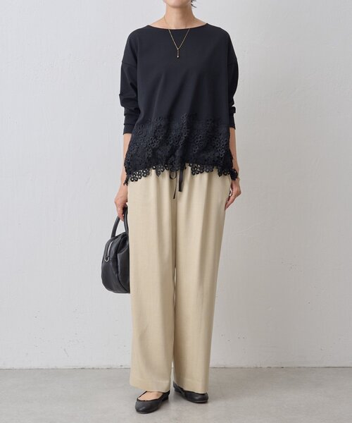 BEARDSLEY（ビアズリー）の「裾レースカットソー（Tシャツ/カットソー・レディース・アイボリー/ブラック・FREE）」の15枚目の写真