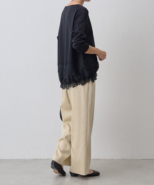 BEARDSLEY（ビアズリー）の「裾レースカットソー（Tシャツ/カットソー・レディース・アイボリー/ブラック・FREE）」の8枚目の写真