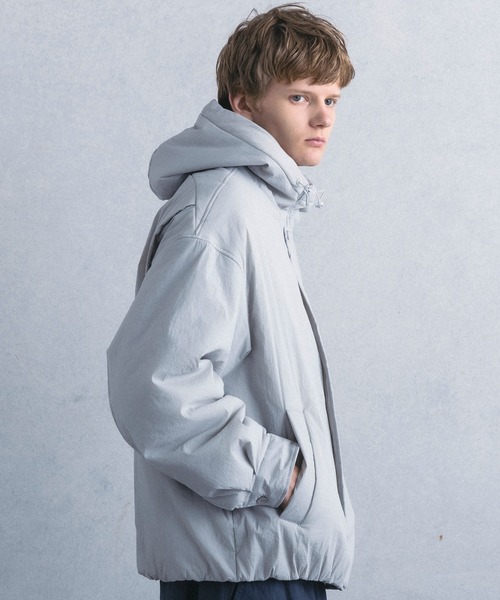 +phenix(プラスフェニックス)の「【WEB・直営店限定】+phenix(プラスフェニックス)PADDED HOODED JACKET パデッド フーデッド ジャケット(その他アウター・メンズ・グレー/ブラック・M/L)」の14枚目の写真